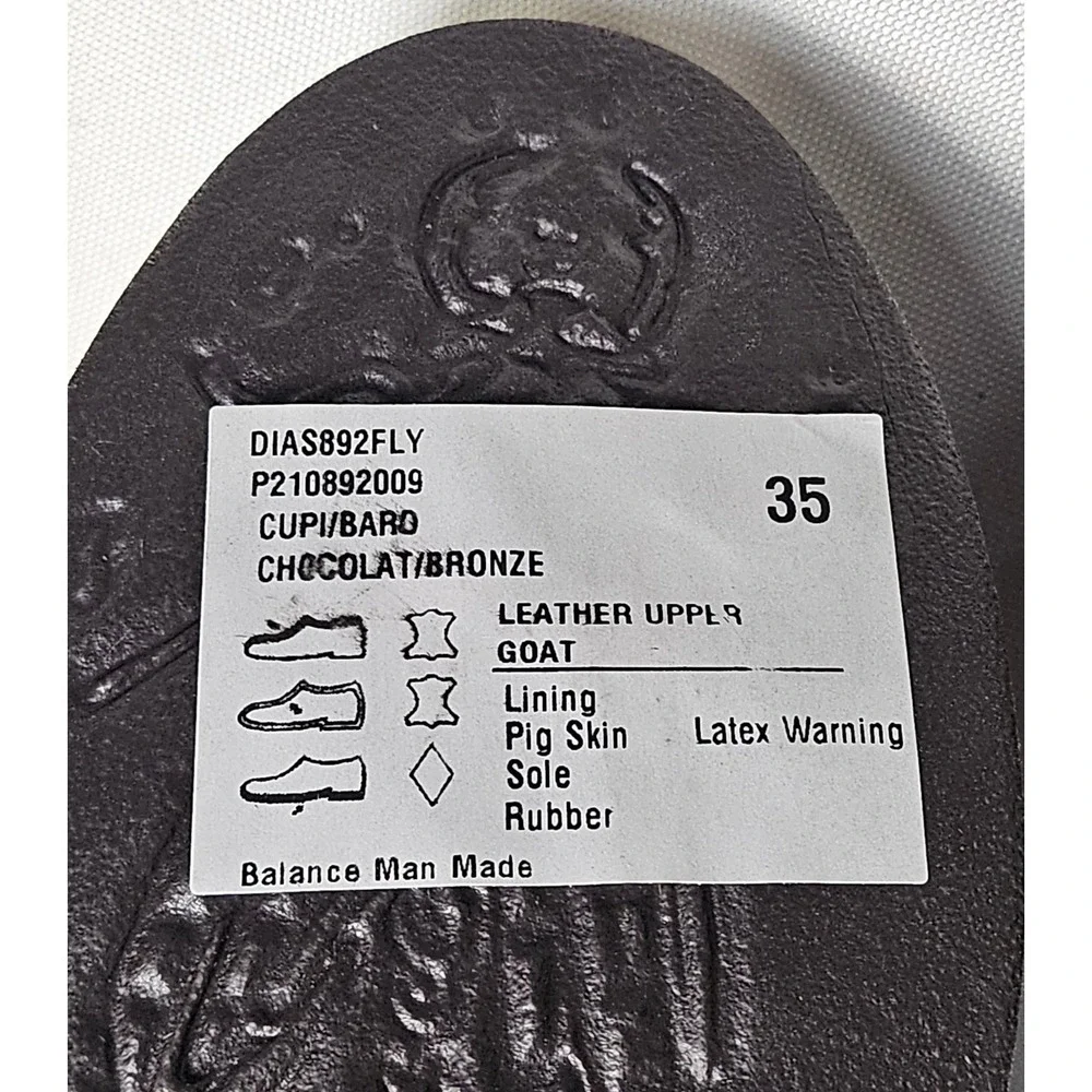 FLY LONDON Cupi/Bard Leather Ankle Boots‎ Bronze Detail Block Heel Zip Size 35